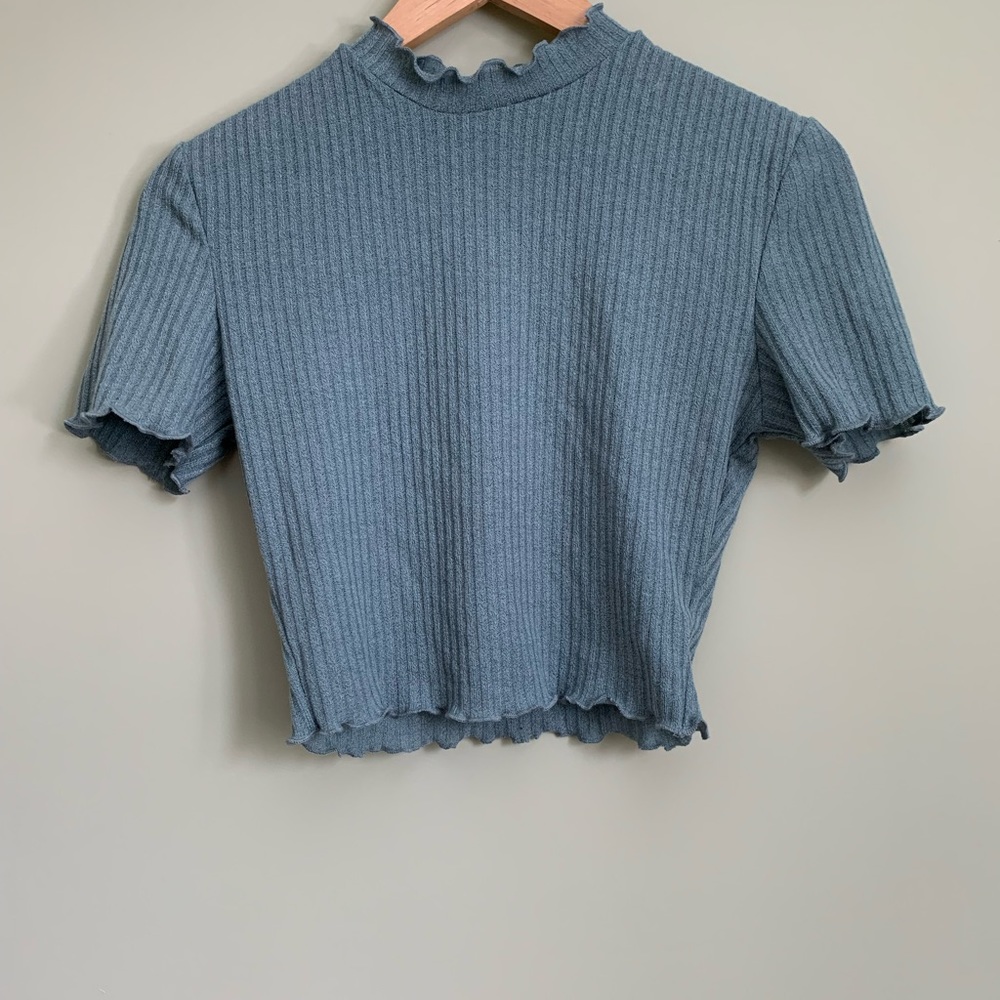 Sage green mock neck